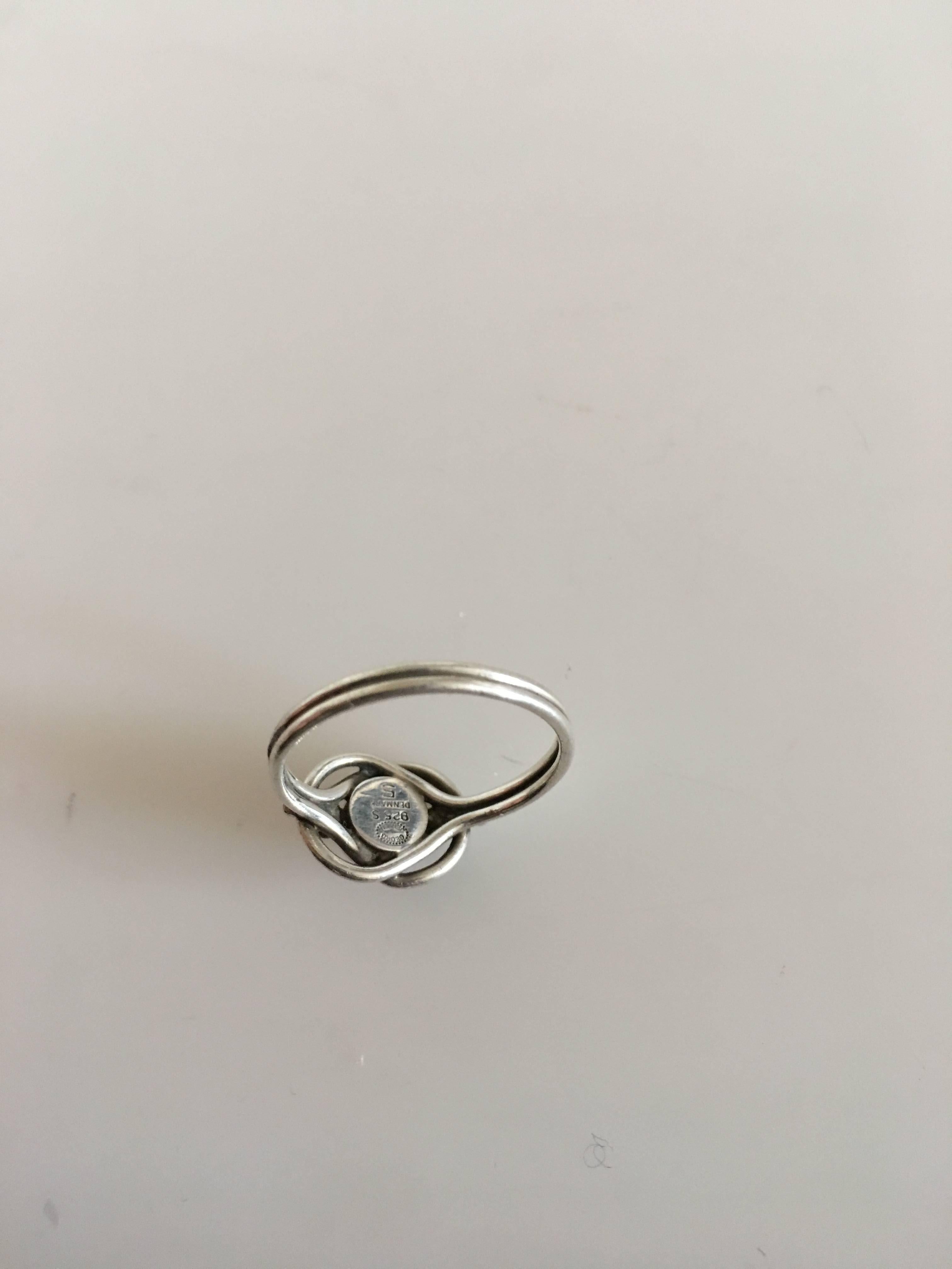 Georg Jensen sterling silver ring #5. Size 53 (US Size 6½) Weighs 5 grams. Made after 1945.