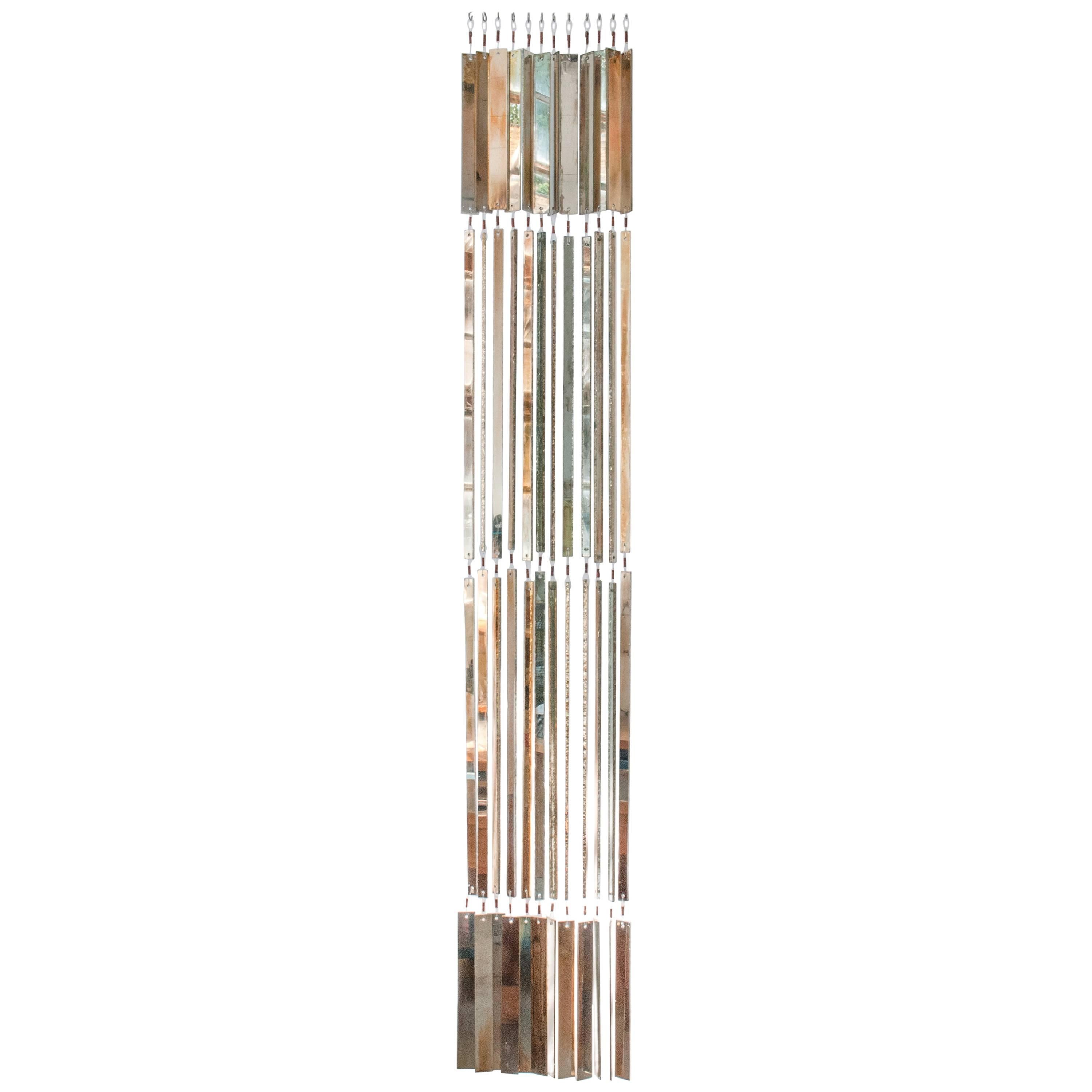 "Niagara" contemporary curtain, set of 8 glass silvered Strips  