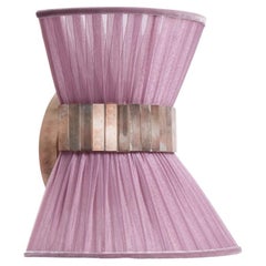 “Tiffany” contemporary bowtie Wall Sconce 25, silk, Brass, Silvered Glass