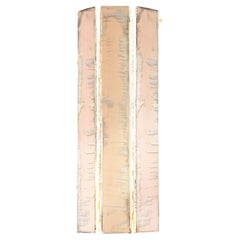 "Trilogy" Contemporary Wall Lamp, Rose Silvered art Glass