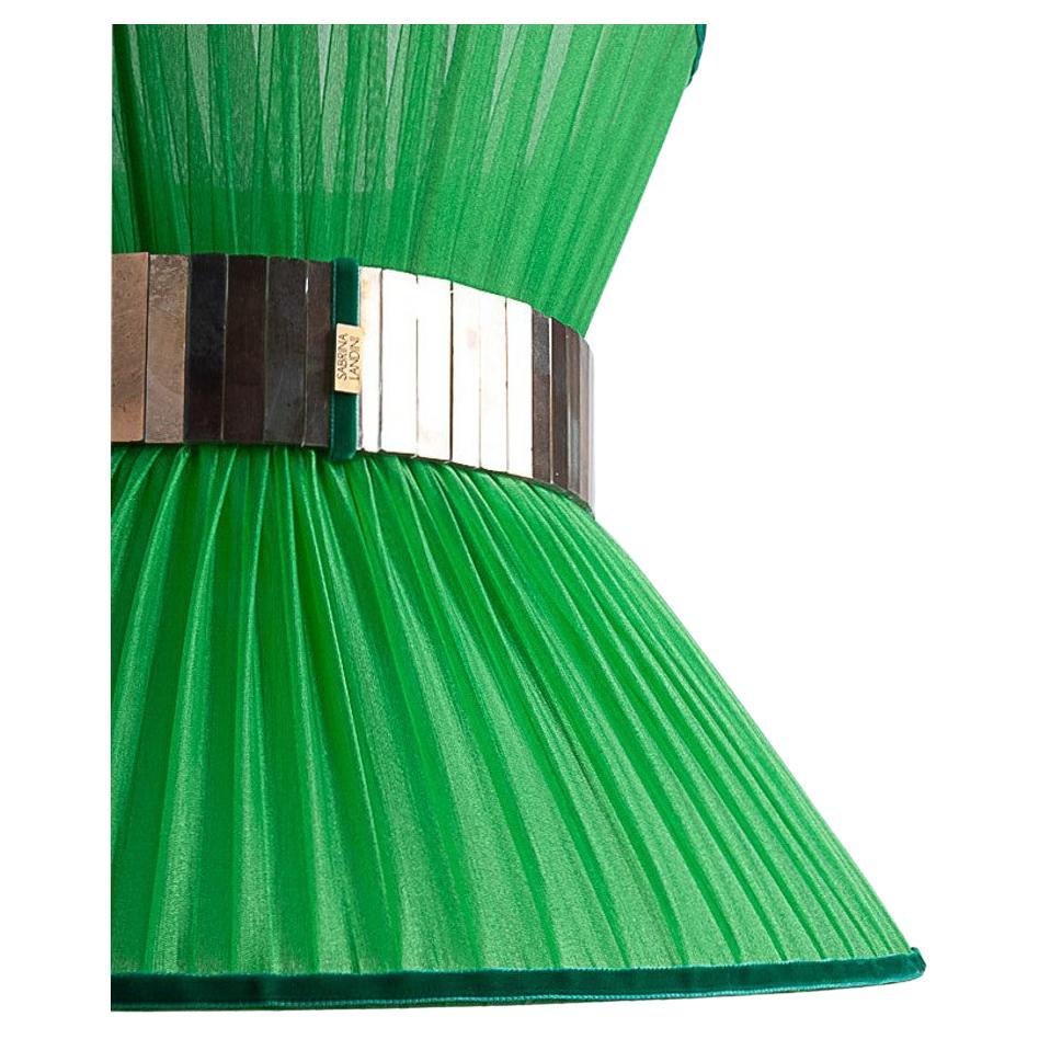 italien Lampe de bureau contemporaine Tiffany 40 Grass Soie Verre Argenté, Laiton Ancien en vente