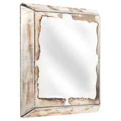 "Diamond" sculpture mirror, contemporary piece, art silvered glass 