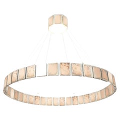 Ring 120 Contemporary Pendant Lamp, Rose Art Glass Silvered