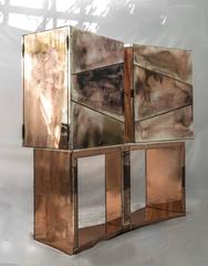 Butterfly Storage Cabinet Four opening Doors Coated of silvered art glass