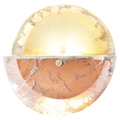 Sunnymoon Contemporary Wandleuchter, Rose Satiniertes Kunstglas, Messing