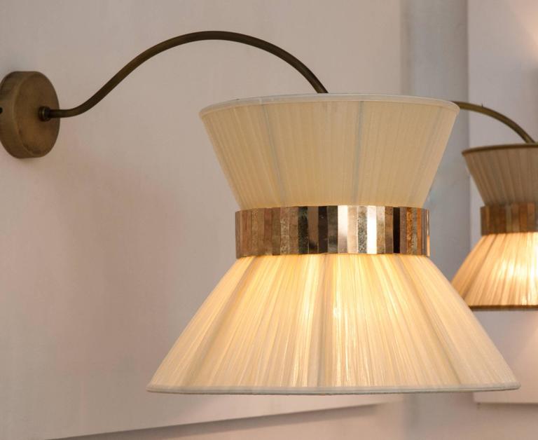 Tiffany Wall Sconce Applique Wall Lighting Silk Ivory White Silk Color and Purple For Sale at ...