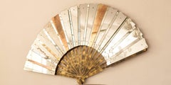 Fan Sculpture Mirror Old Glass and Silvering Brass Metal by Sabrina Landini