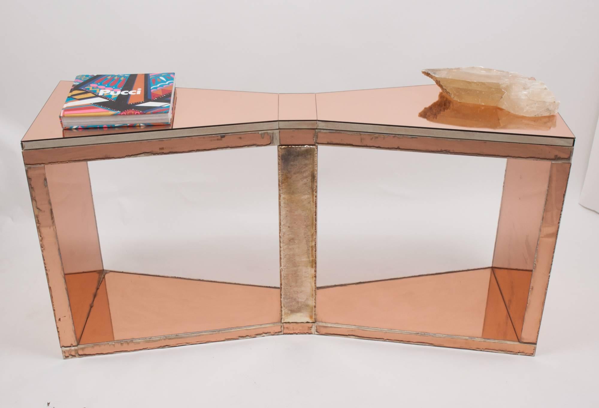 Butterfly Console Desk, Silvered Glass Coated by Sabrina Landini In New Condition In Pietrasanta, IT