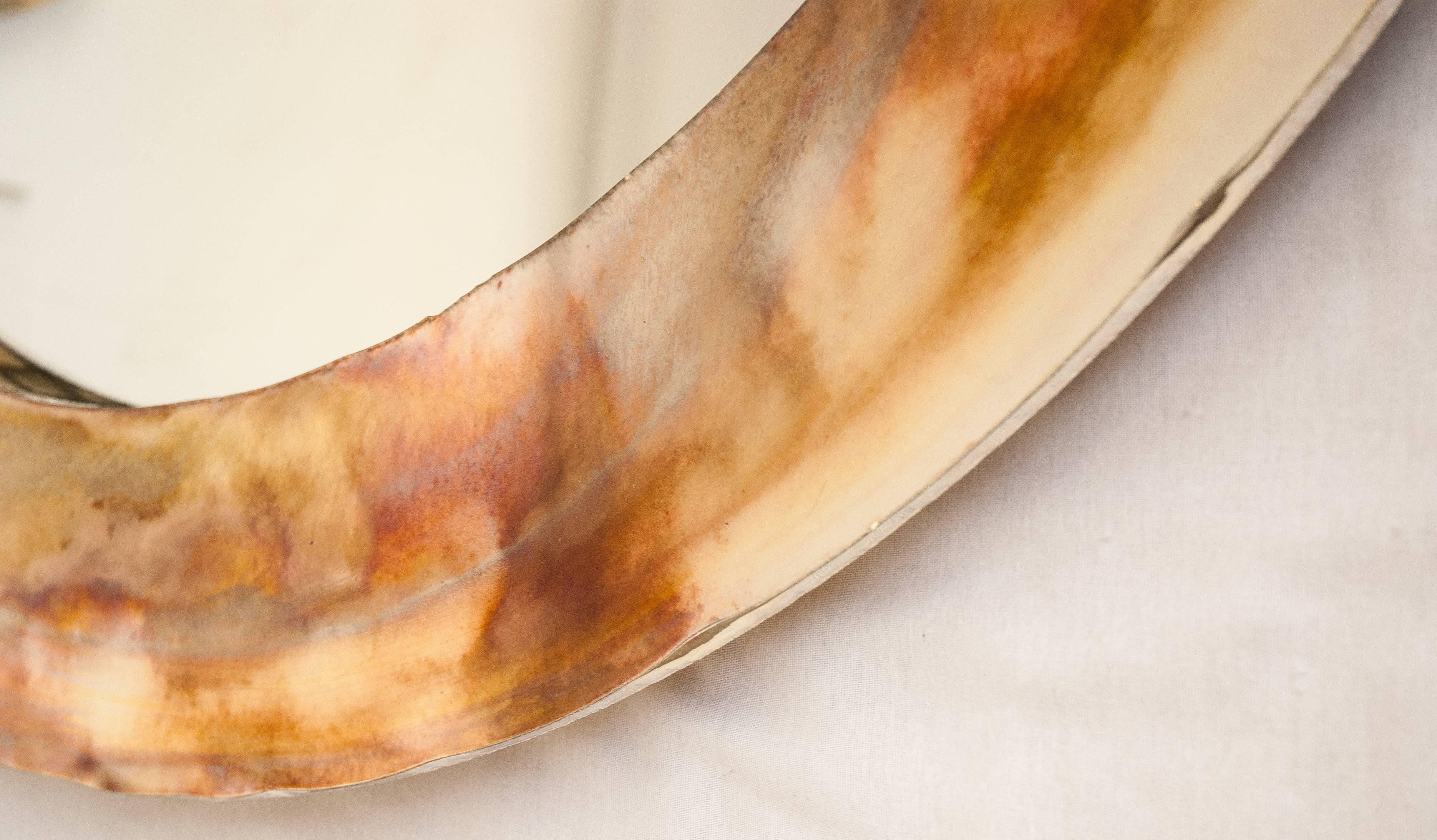 Moderne Miroir sculpture contemporain « Life » en verre argenté Sabrina, bois de bouleau en vente