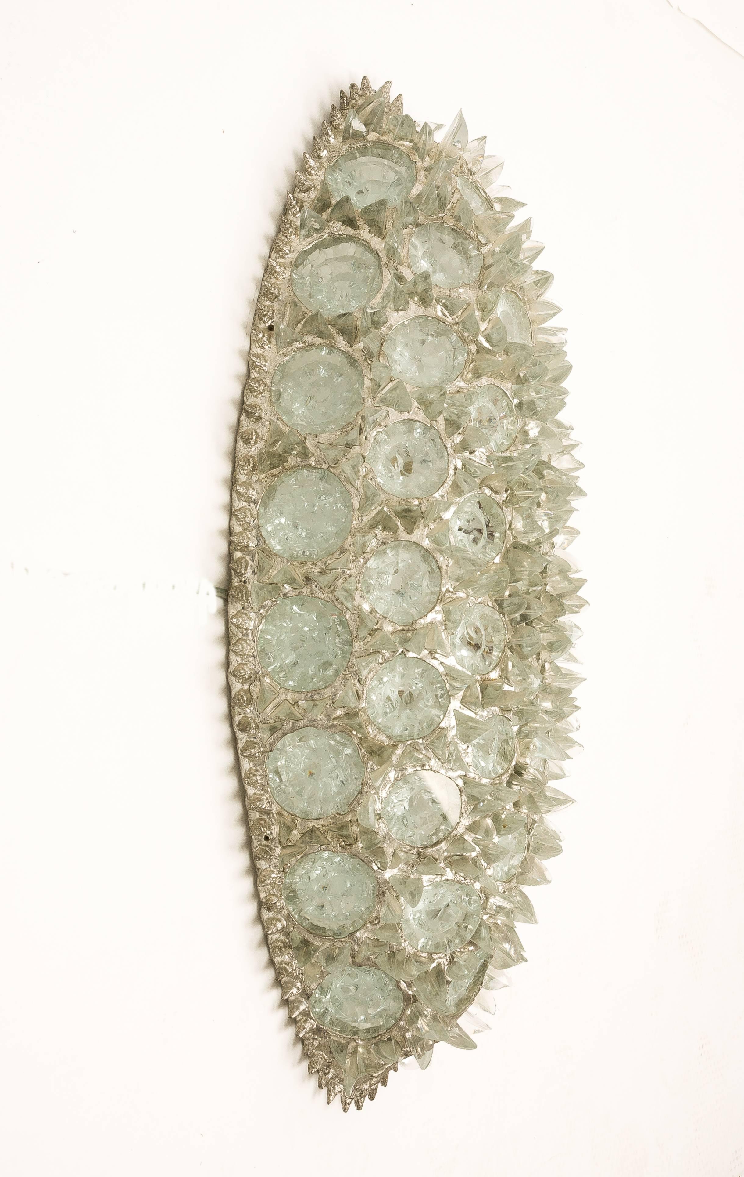 Sea Star Crystal Jewel Wall Sconce Silver Metal Clear Crystal Stone 1
