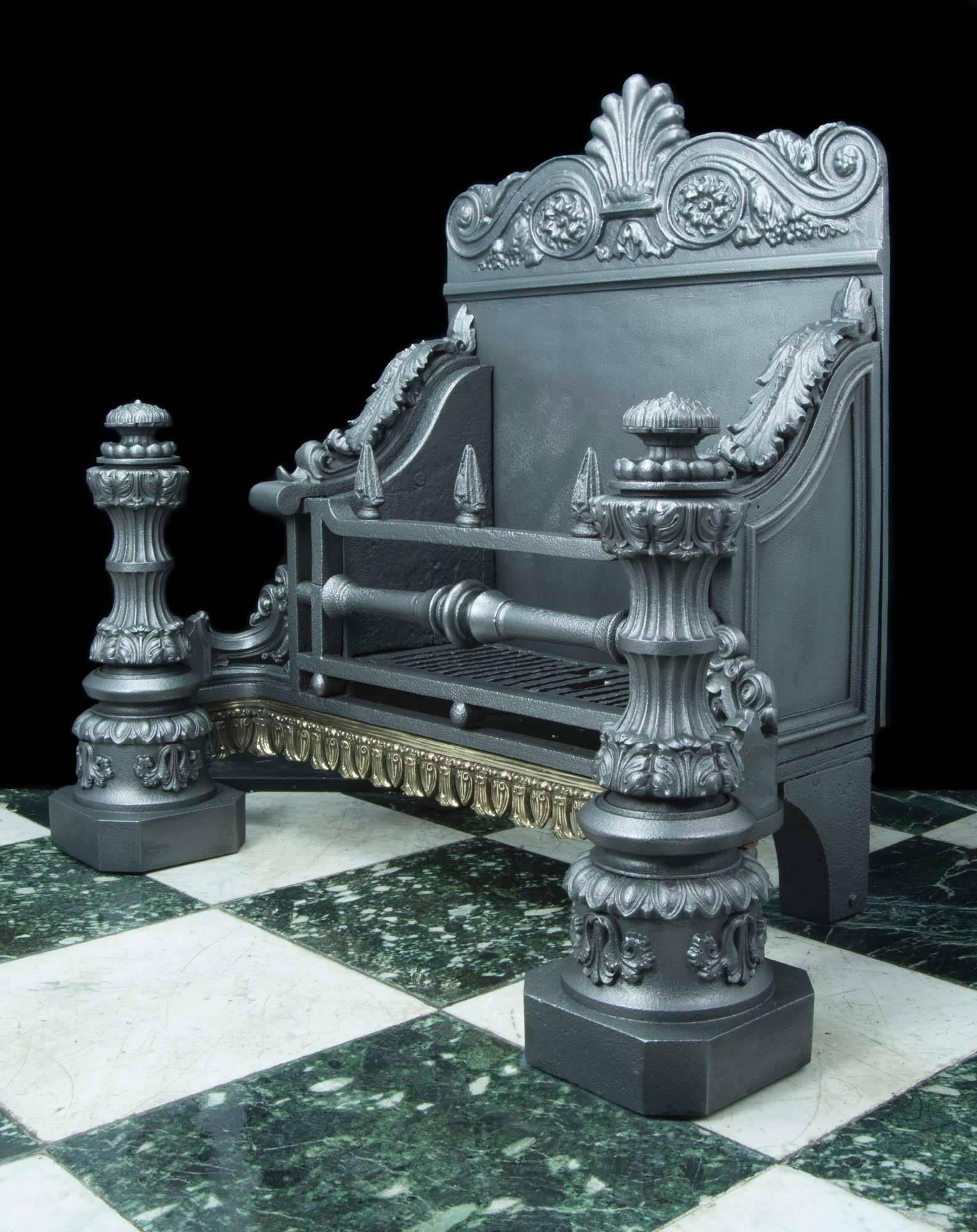 antique cast iron fireplace grate