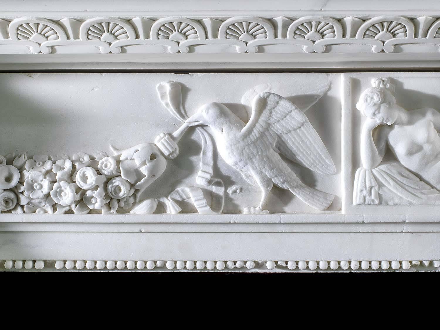 Renaissance  Italian Medusa Marble Fireplace , circa 1830