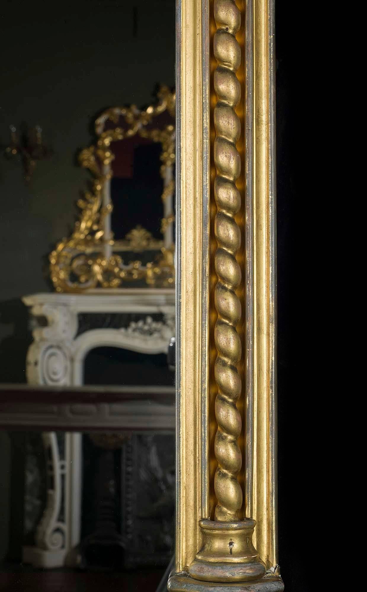 19th Century Victorian Giltwood Overmantel Mirror