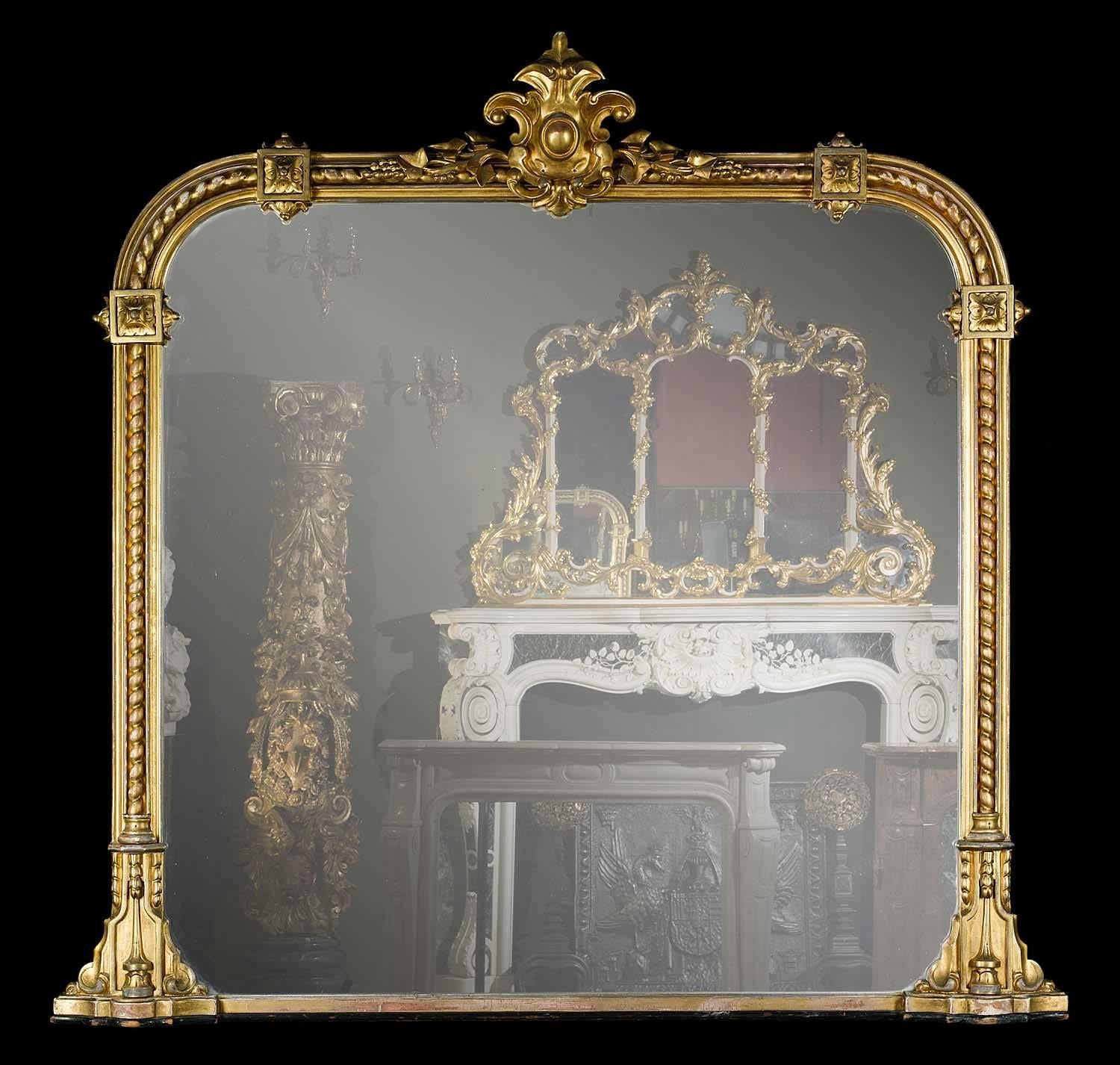 Late Victorian Victorian Giltwood Overmantel Mirror