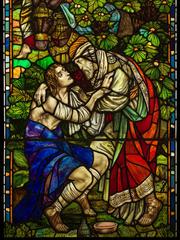 Very Beautiful Antique Victorian Stained Glass Window