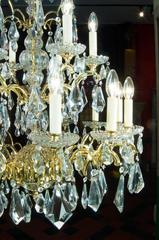 Large Cut Crystal Eighteen-Branch Early 20th Century Spanish Chandelier
