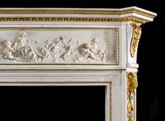 19th Century Statuary Marble and Gilded Ormolu Chimneypiece