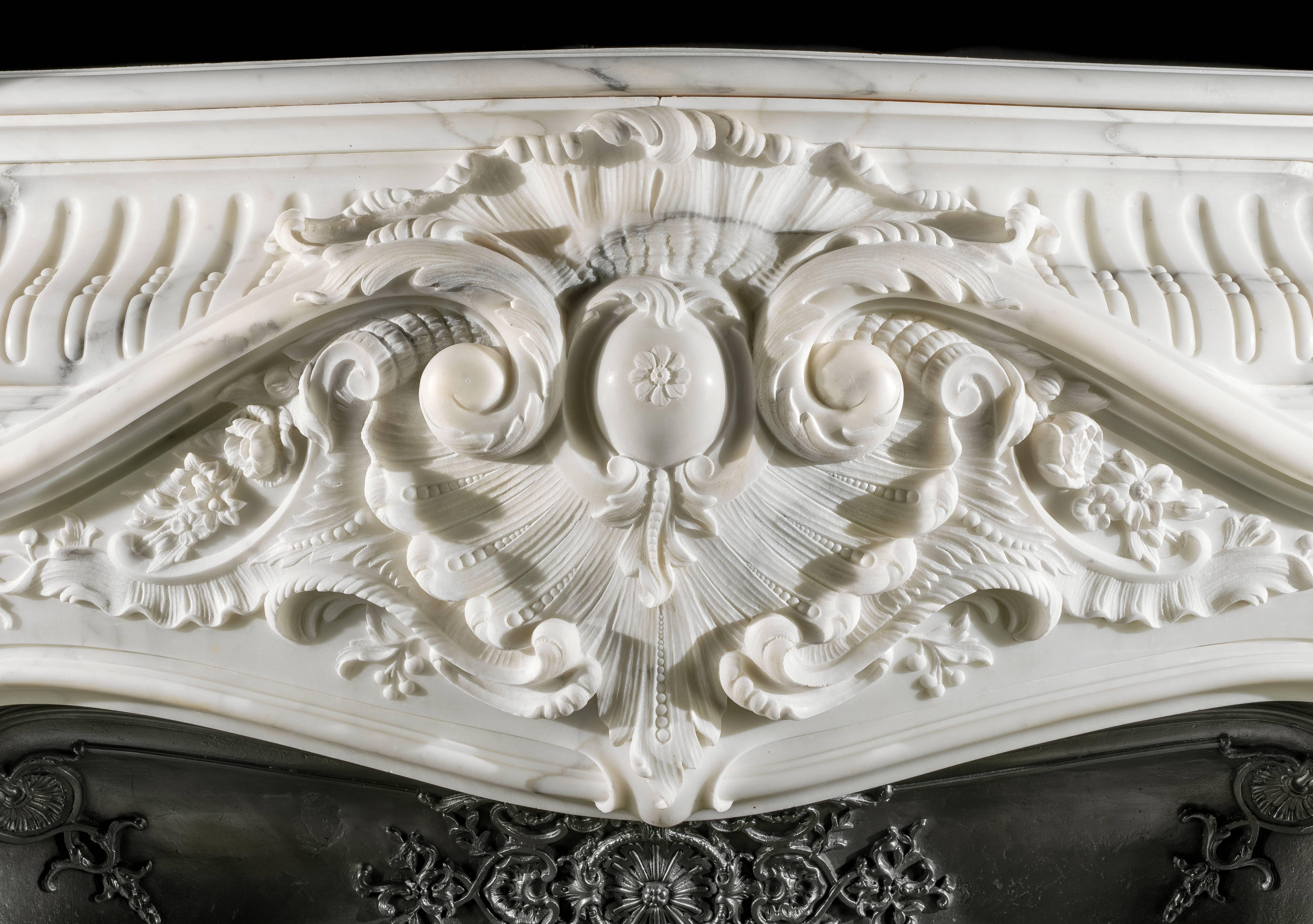 siena claire french rococo marble fireplace