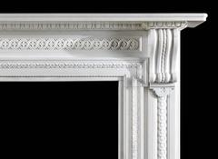 Victorian White Marble Antique Fireplace Surround