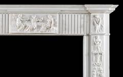 Georgian Statuary Marble Antique Fireplace Mantel