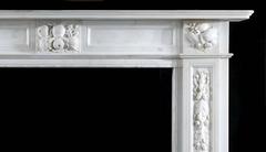 Victorian Statuary Marble Antique Fireplace Mantel