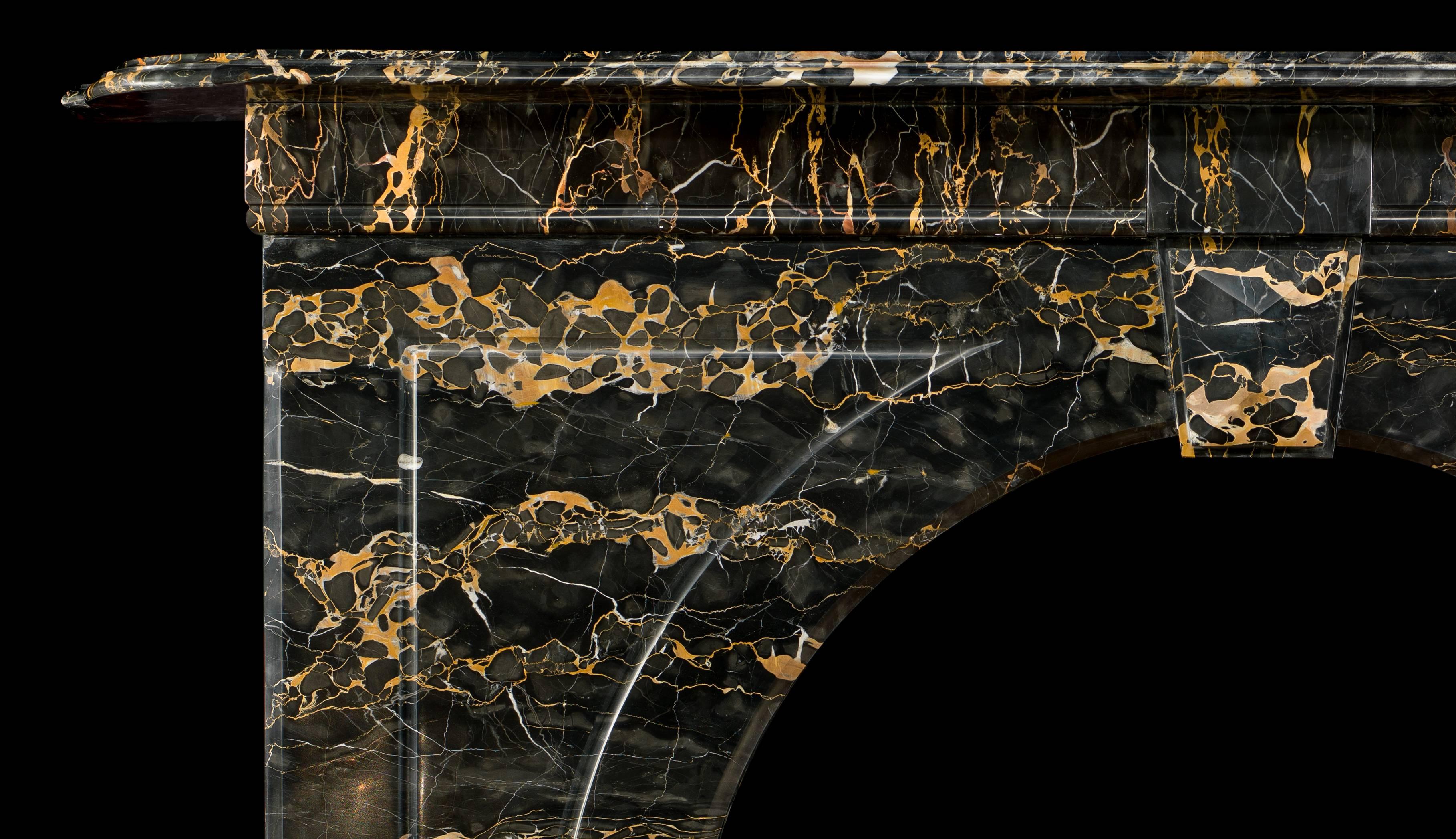 portoro marble fireplace
