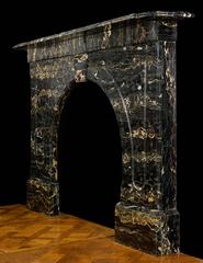 Victorian Portoro Marble Arched Antique Fireplace Mantel