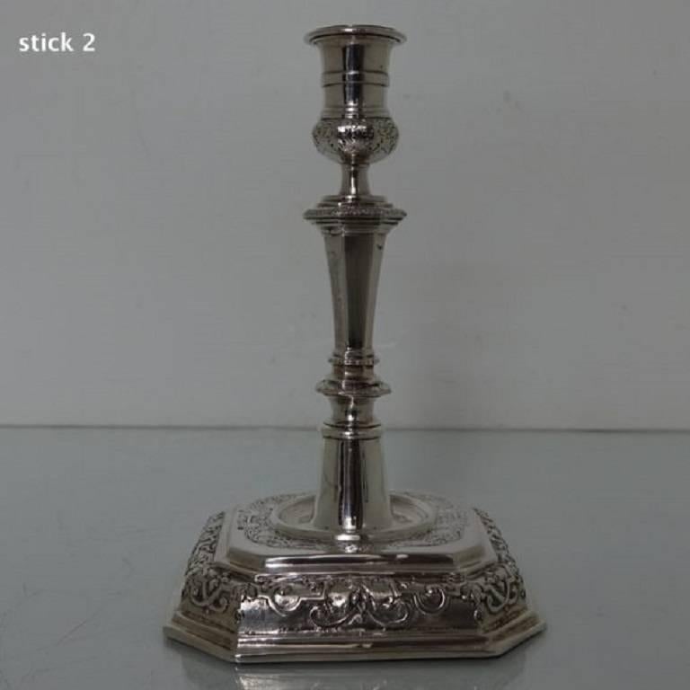 18th century silver candlesticks
