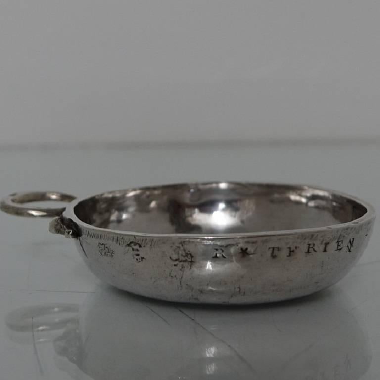 Late 18th Century French Antique Silver Wine Taster, Angers Joseph Bedane, circa 1783-1785 For Sale