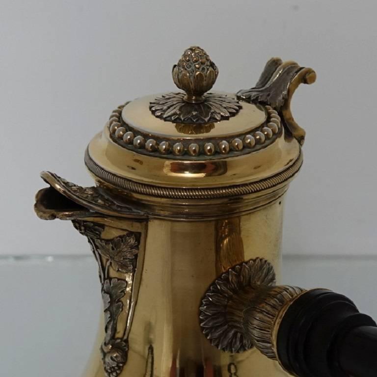 Early 19th Century Antique Silver Gilt French Coffee Pot, circa 1820