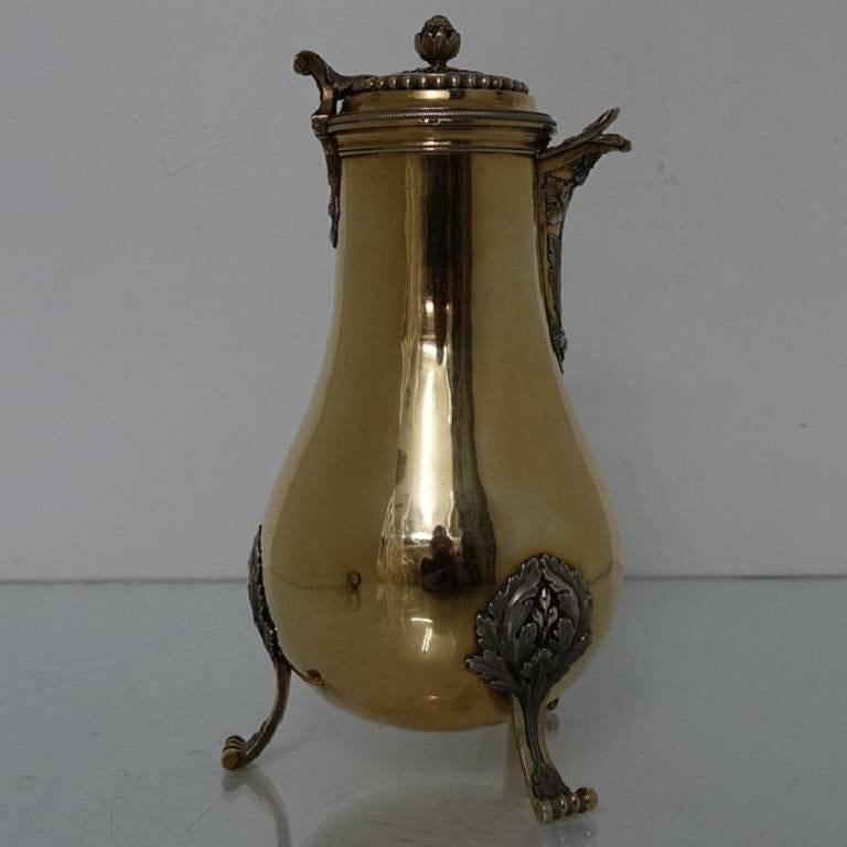 Early 19th Century Antique Silver Gilt French Coffee Pot, circa 1820, LG & Co. 2
