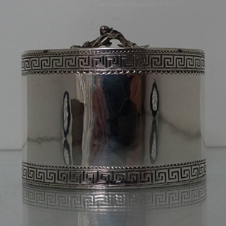 18th Century George III Antique Sterling Silver Tea Caddy William Vincent 1