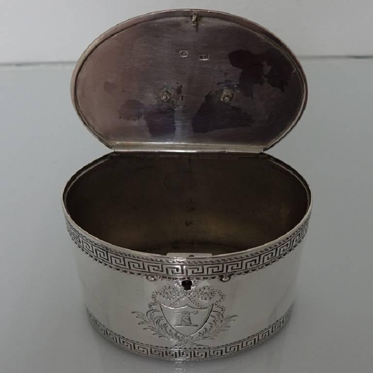 18th Century George III Antique Sterling Silver Tea Caddy William Vincent 2