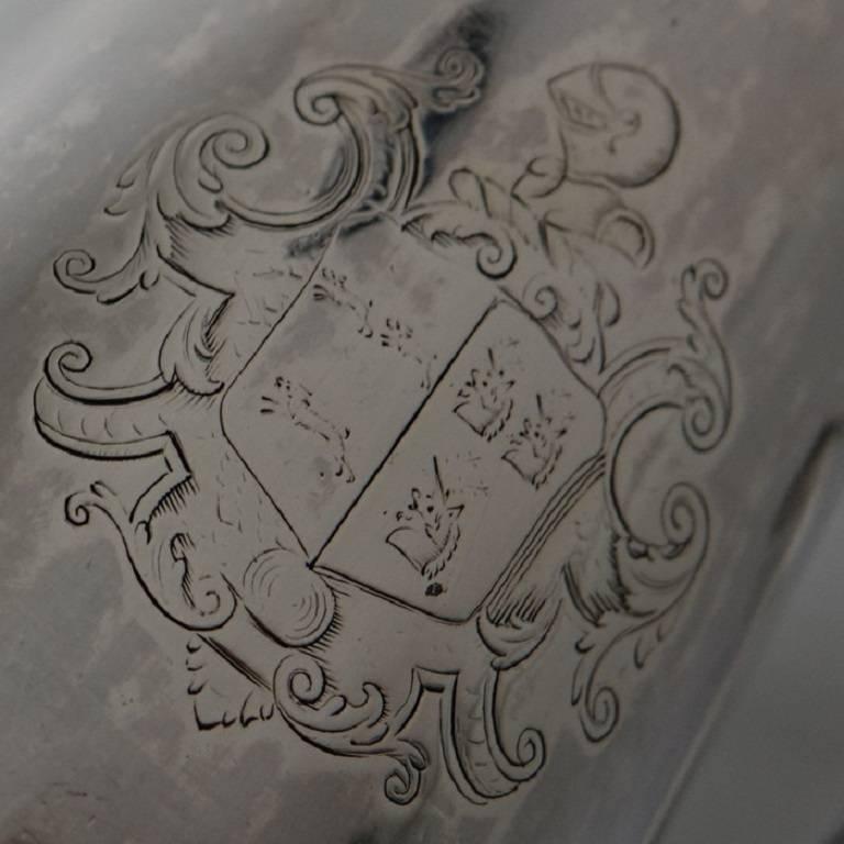 Antique Britannia Silver Queen Anne Side Handled Coffee Pot Francis Garthorne For Sale 4
