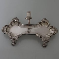 George II Antique Sterling Silver Snuffer Tray London, 1751, John Priest