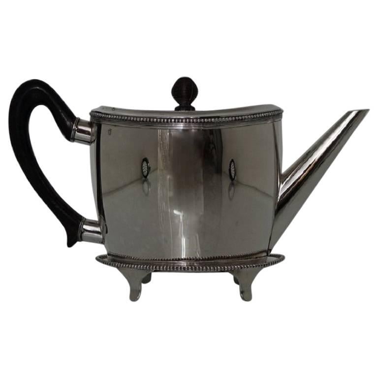 Antique Silver Teapot on Stand, Amsterdam, 1805 Willem Diemont For Sale
