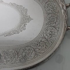 Victorian Antique Sterling Silver Tea and Coffee Tray Frederick Elkington