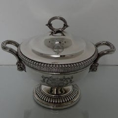 Pair of Antique George III Sterling Silver Sauce Tureens, London