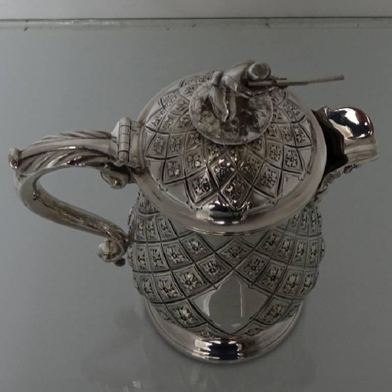 19th Century Antique Silver Plated Victorian Flagon, circa 1865 For Sale 6