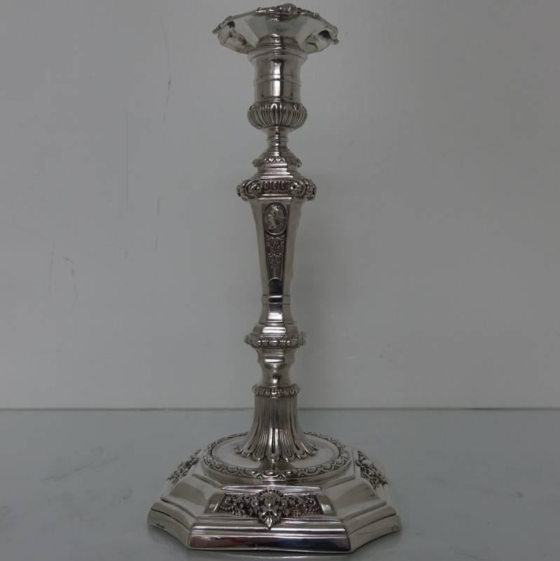 Pair of Victorian Silver Sterling Candlesticks, London, 1868 Robert Garrard For Sale 2