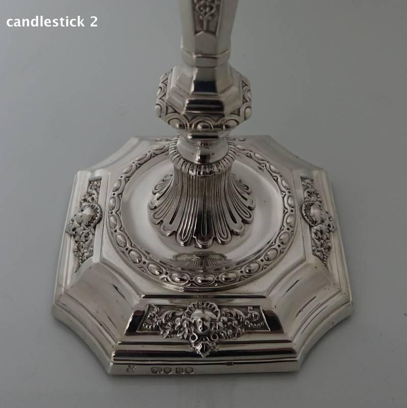 Pair of Victorian Silver Sterling Candlesticks, London, 1868 Robert Garrard For Sale 4