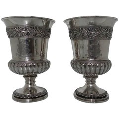 Pair of George III Sterling Silver Wine Goblets William Eaton/Emes & Barnard
