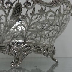 Large Sterling Silver Victorian Pierced Dish London 1898 William Comyns