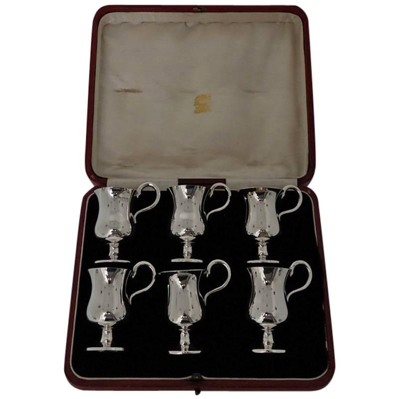 Six Sterling Silver Tot Cups London 1912 Arnold & Lewis