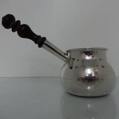 Sterling Silver Georgian 18th Century Large Brandy Pan London 1726 Thomas Farren