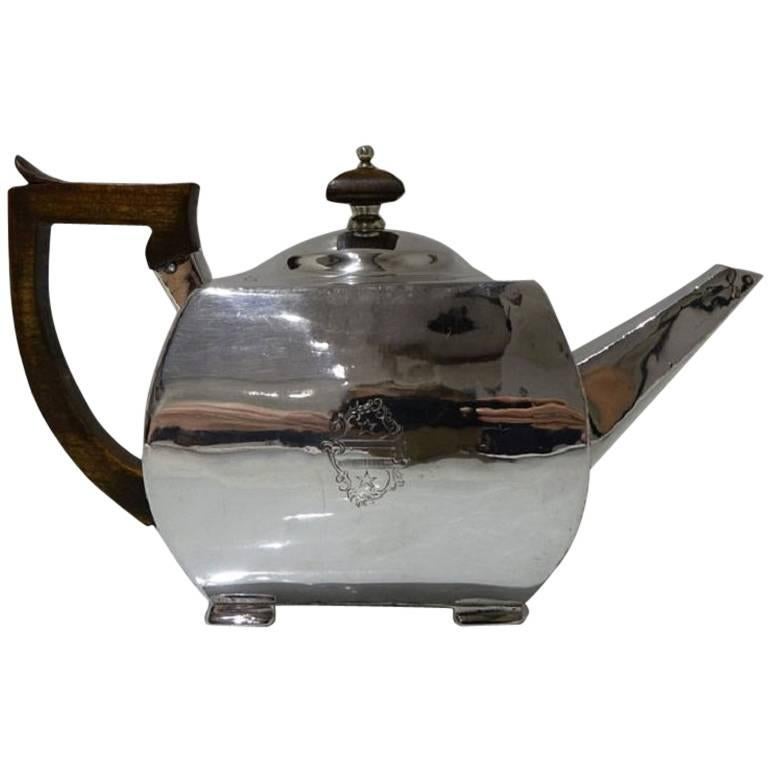 Antique George III Sterling Silver Teapot London 1802 John Robins For Sale