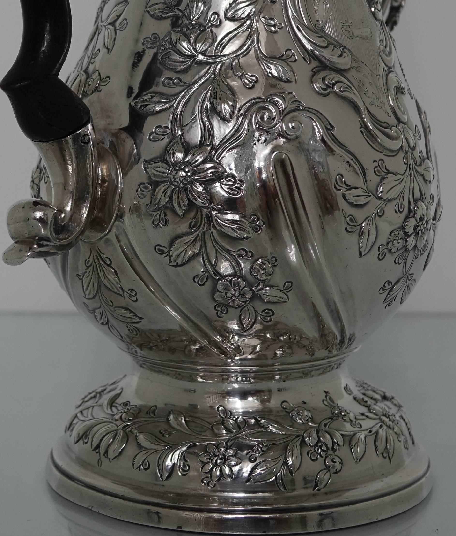George III Georgian Silver 18th Century Rococo Coffee Pot London 1769 Charles Wright