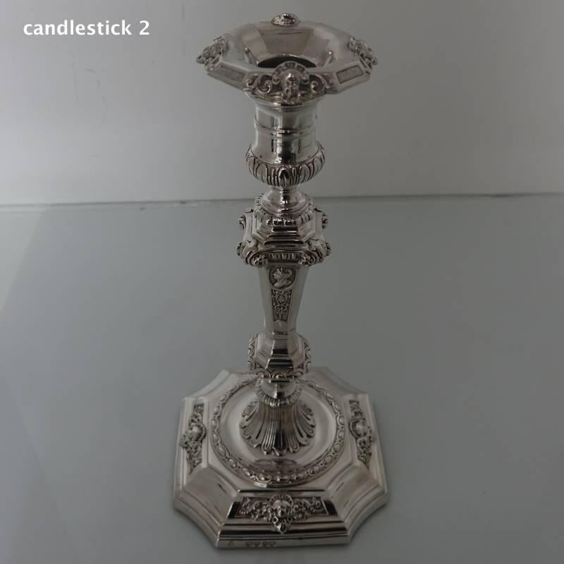 Pair of Victorian Silver Sterling Candlesticks, London, 1868, Robert Garrard For Sale 2