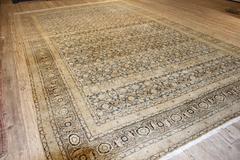 Neutral Antique Yazd Rug
