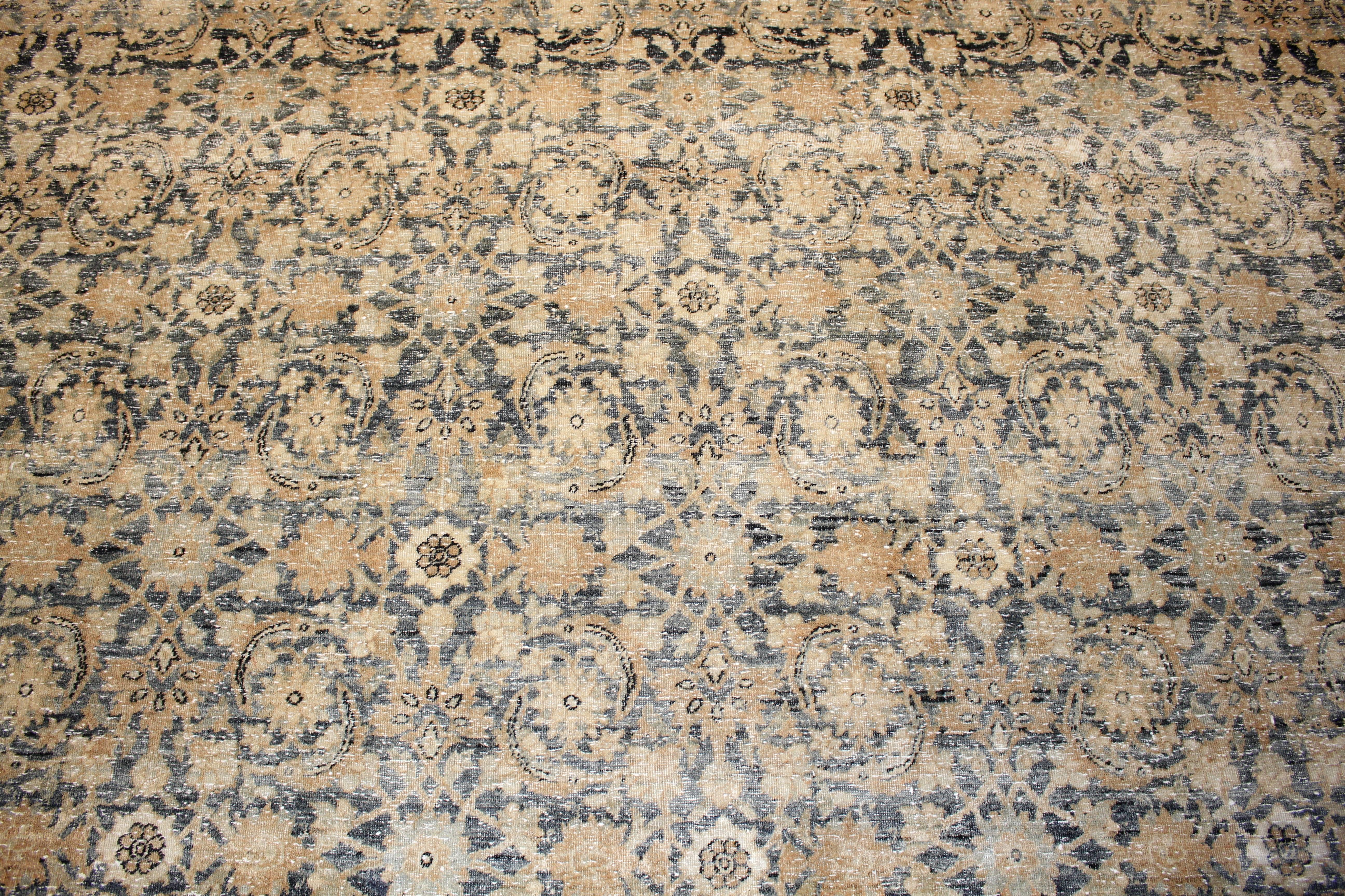 Persian Neutral Antique Yazd Rug For Sale